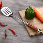 Utensili cucina in acciaio inox 304 con manico in legno