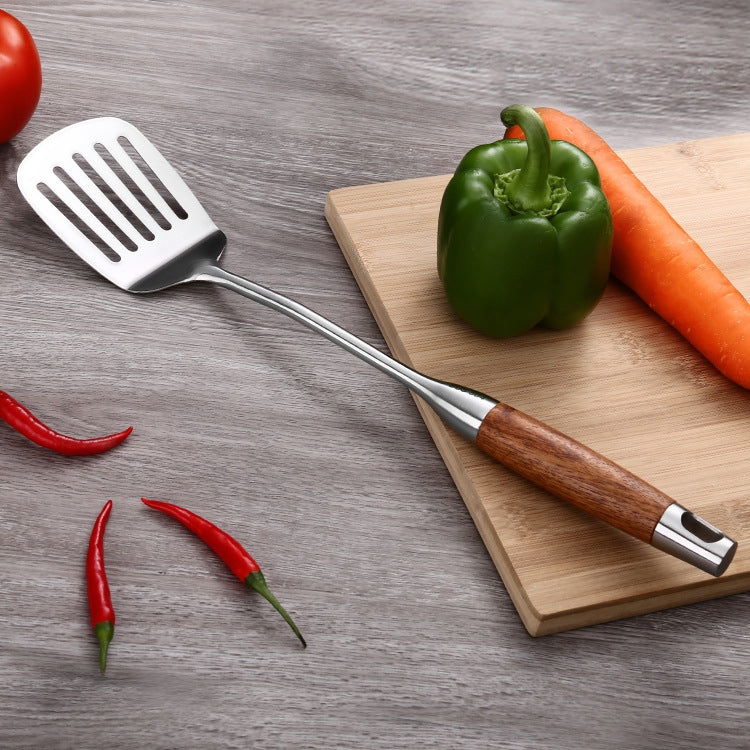Utensili cucina in acciaio inox 304 con manico in legno
