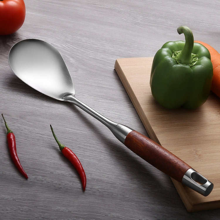 Utensili cucina in acciaio inox 304 con manico in legno