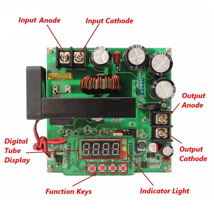 Modulo boost DC-DC regolabile 900 W con display digitale - immagine 4