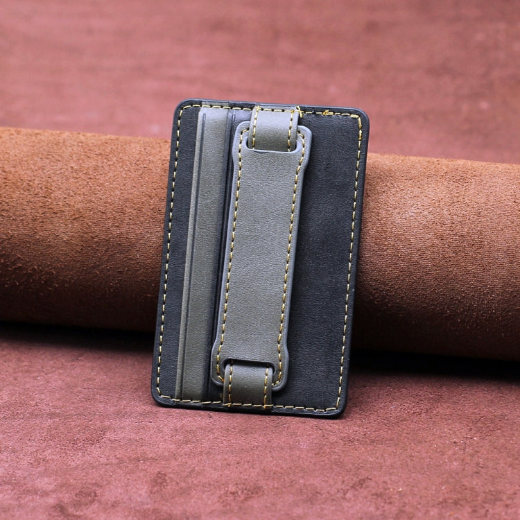Portacellulare adesivo in PU con portacarte e anello elastico