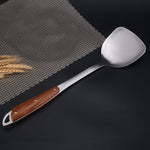 Set utensili cucina acciaio inox 304 con manico legno