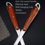 Set utensili cucina acciaio inox 304 con manico legno
