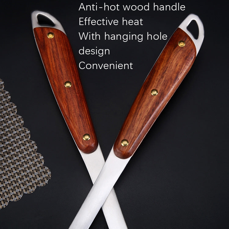 Set utensili cucina acciaio inox 304 con manico legno