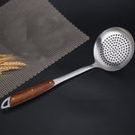 Set utensili cucina acciaio inox 304 con manico legno