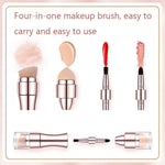 Pennello trucco retrattile 4 in 1 in metallo 13 cm
