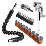 Set 22 pezzi cacciaviti angolo con asta flessibile e bit esagonal