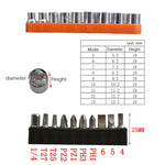 Set 22 pezzi cacciaviti angolo con asta flessibile e bit esagonal
