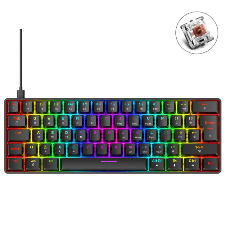ZIYOU LANG T60 Tastiera meccanica cablata RGB 62 tasti