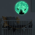 Adesivo murale luna luminosa 30cm in PVC fluorescente