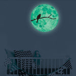 Adesivo murale luna luminosa 30cm in PVC fluorescente