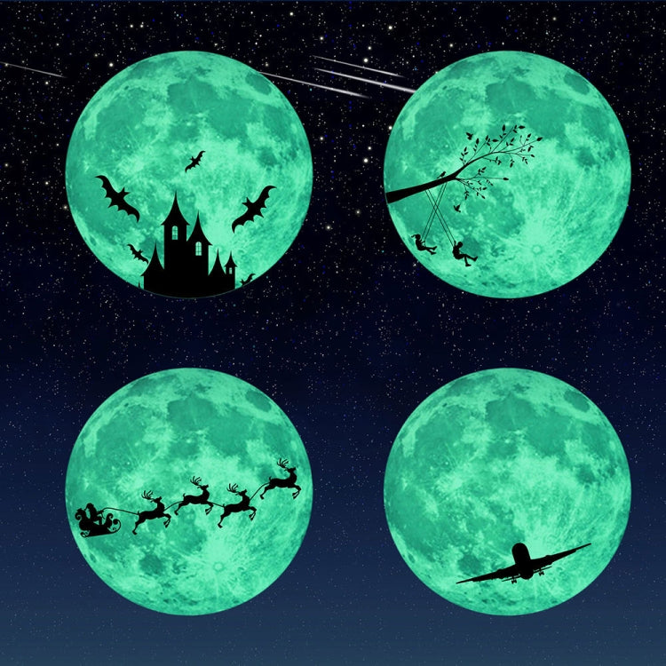 Adesivo murale luna luminosa 30cm in PVC fluorescente