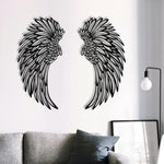 Decorazione da parete ali d'angelo in metallo nero 30-45cm