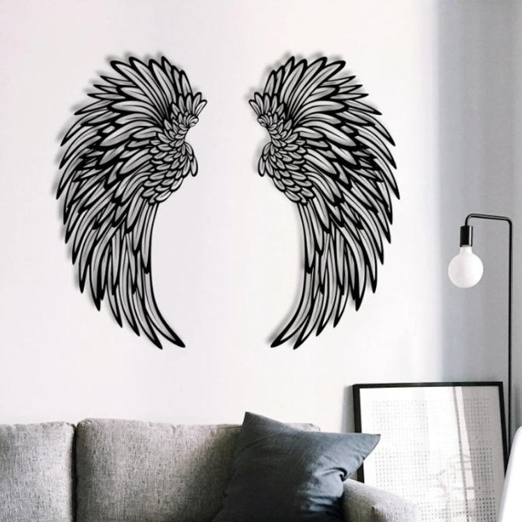Decorazione da parete ali d'angelo in metallo nero 30-45cm