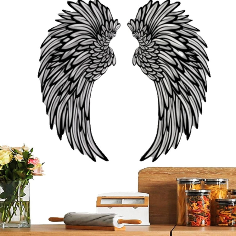 Decorazione da parete ali d'angelo in metallo nero 30-45cm