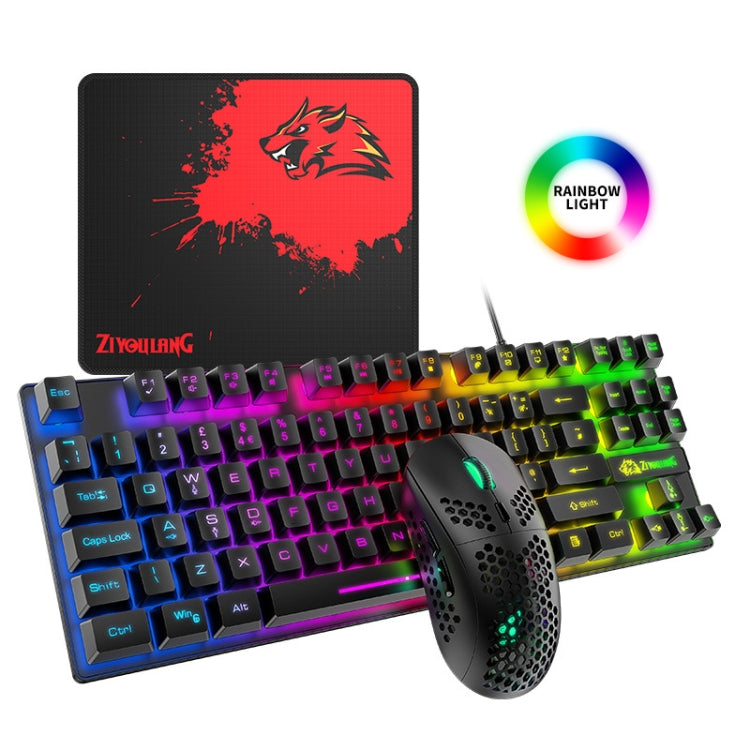 ZIYOU LANG T2 Set Tastiera Meccanica 88 Tasti e Mouse Gaming