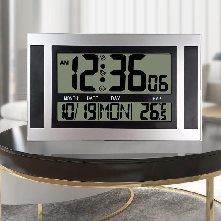 Orologio da parete LCD grande schermo con sveglia