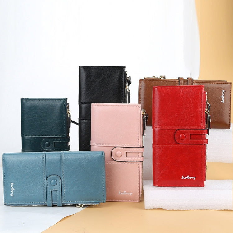 Portafoglio donna lungo Baellerry in pelle PU con zip e fibbia