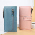 Portafoglio donna lungo Baellerry in pelle PU con zip e fibbia