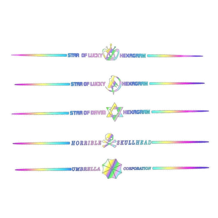 5 adesivi laser colorati 60 cm per auto