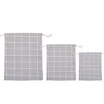 5 set di borse portaoggetti per articoli vari in cotone e lino con coulisse, Small+Medium+Large