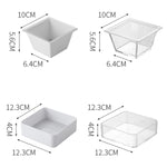 Set 2 piatti snack geometrici in acrilico trasparente e bianco