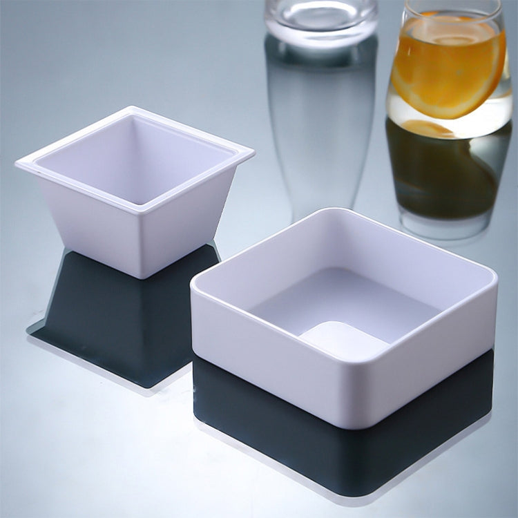 Set 2 piatti snack geometrici in acrilico trasparente e bianco
