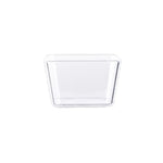Set 2 piatti snack geometrici in acrilico trasparente e bianco