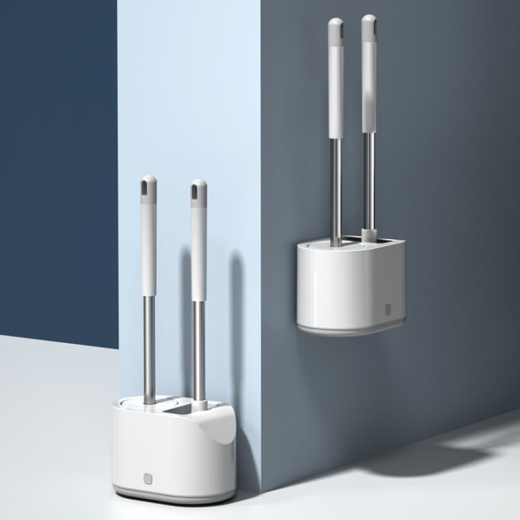 Set scopini WC doppia testa in silicone con base ventilata