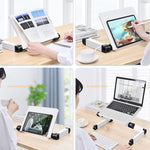 Supporto regolabile per laptop e libri in alluminio