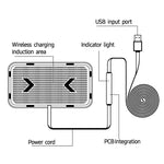 Caricabatterie wireless antiscivolo per auto 15W