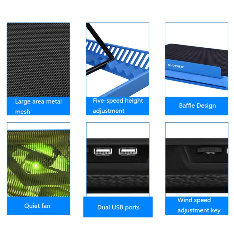 Base raffreddamento laptop NUOXI H8 6 ventole USB