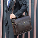 Borsa laptop in pelle vacchetta 15,6 pollici uomo