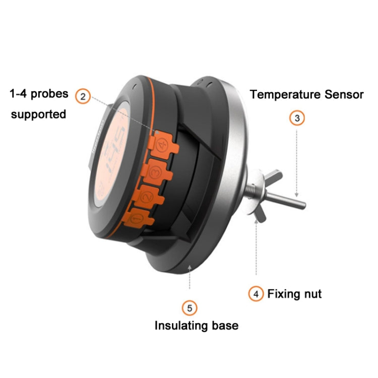 Termometro da forno Bluetooth wireless con sonda in acciaio