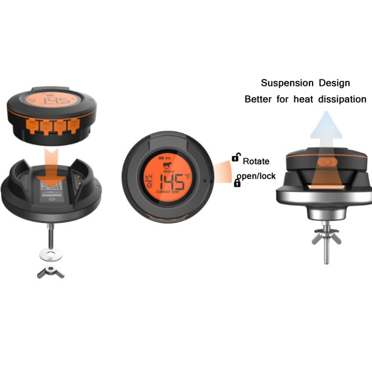 Termometro da forno Bluetooth wireless con sonda in acciaio