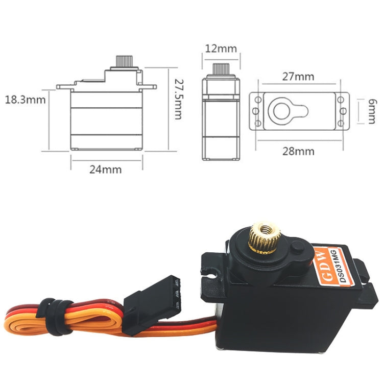 Aeromodello 450 Piatto Oscillante GDW Sterzo DS031MG