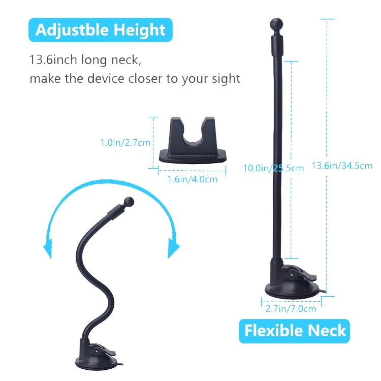 Staffa con clip e tubo flessibile per smartphone auto