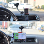 Staffa con clip e tubo flessibile per smartphone auto