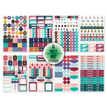 Set 2 fogli adesivi planner tema business e fitness