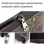 Portacarte in pelle d'organo con zip e 12 slot carte