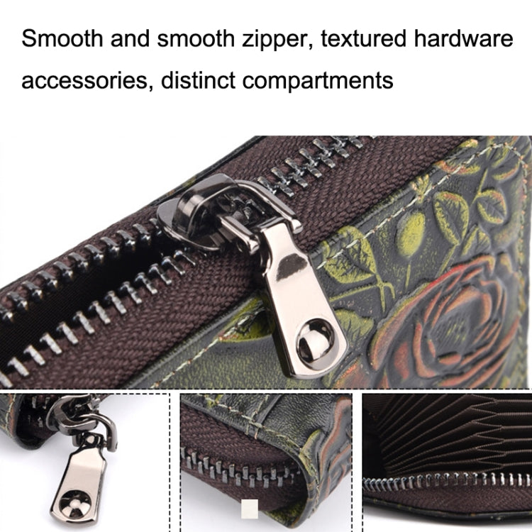 Portacarte in pelle d'organo con zip e 12 slot carte