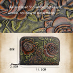 Portacarte in pelle d'organo con zip e 12 slot carte