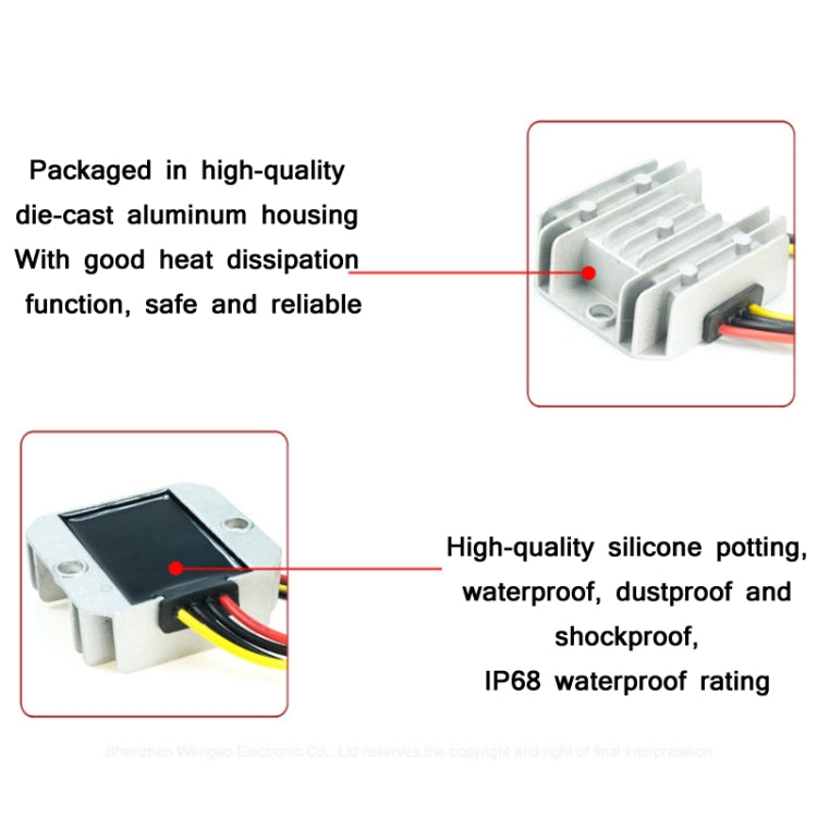 Regolatore di tensione auto impermeabile 12V-24V 72W 3A