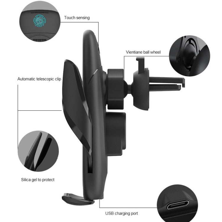 Staffa di ricarica wireless per auto 15W con blocco e rotazione