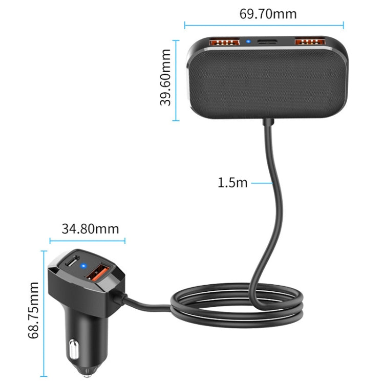 Caricabatteria auto 5 in 1 con ricarica rapida 60W