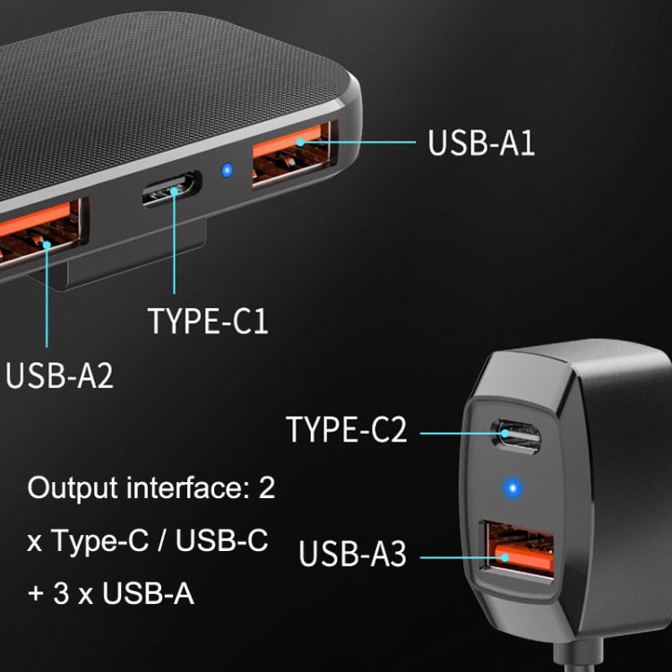 Caricabatteria auto 5 in 1 con ricarica rapida 60W