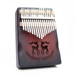 Pianoforte a dita portatile in legno 17 toni 21x15x8 cm