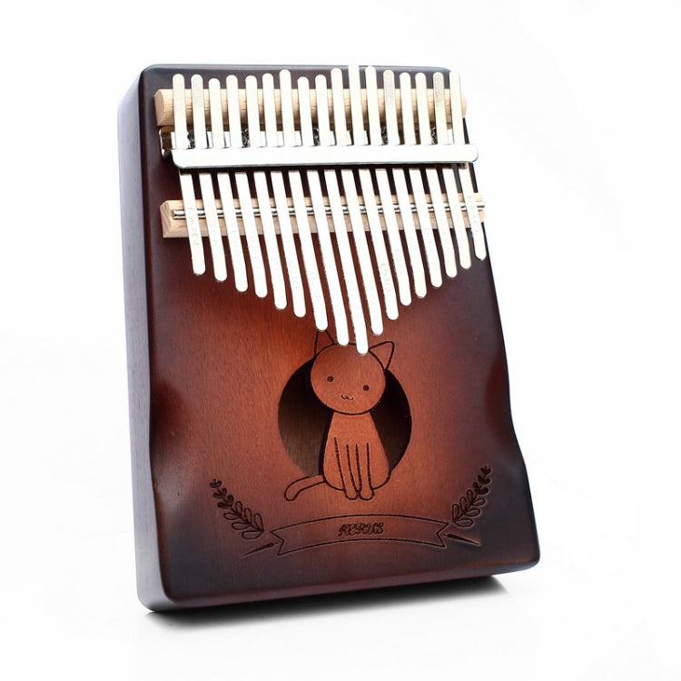 Pianoforte a dita portatile in legno 17 toni 21x15x8 cm