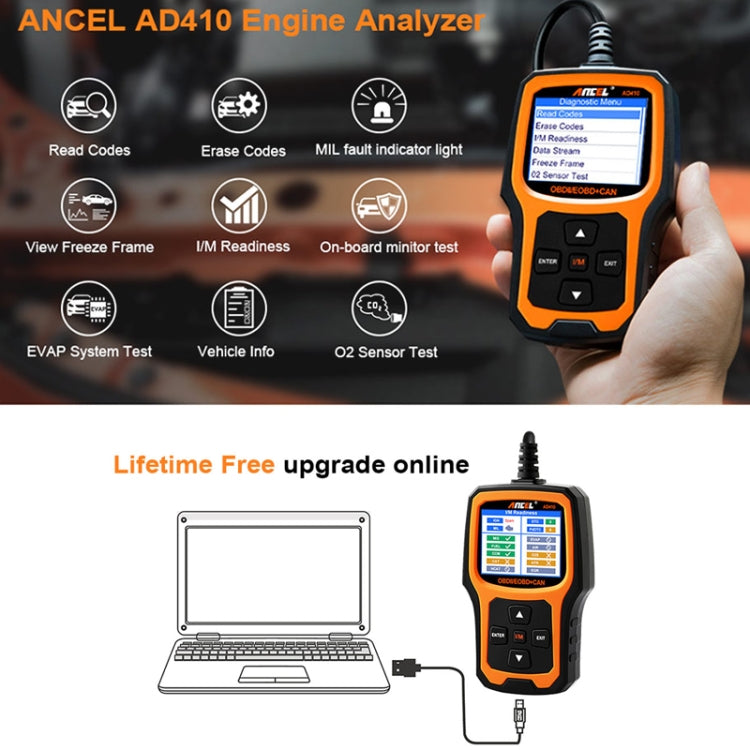 Scanner diagnostico auto ANCEL AD410 OBD2 universale