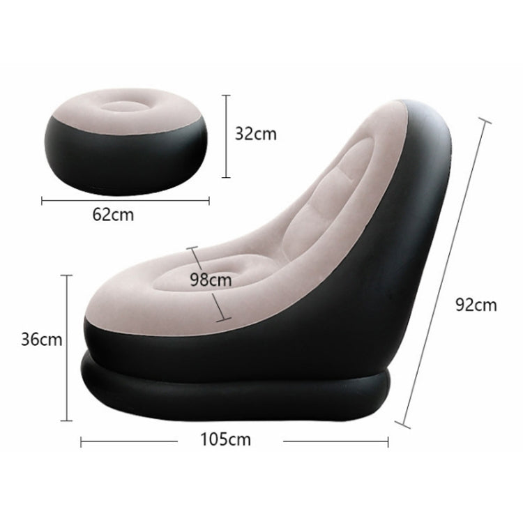 Divano pigro gonfiabile per pausa pranzo 92x105x36 cm